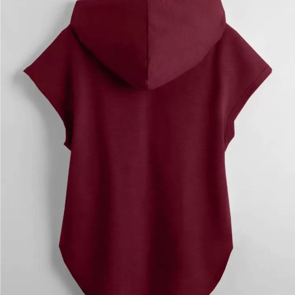 Women's Burgundy Hooded Top 🆕 - Picture 2 of 4